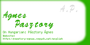 agnes pasztory business card