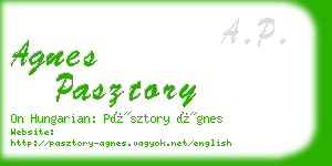 agnes pasztory business card